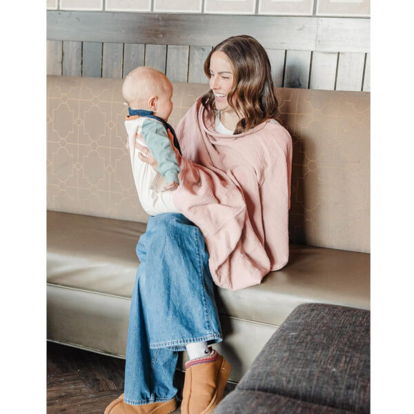 688c1d77129161b917dcd8ede7ae83ce9cd77c181cf5173696a00.jpg Konssy 2-Pack Muslin Nursing Cover Up for Breastfeeding Moms with Rigid Hoop, 100% Cotton, Lightweight & Breathable Breastfeeding Cover, Adjustable & Comfort