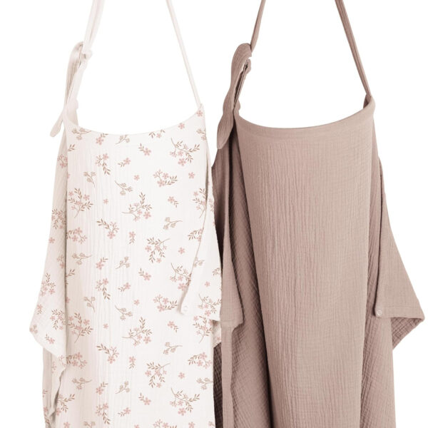 688c1d7c68e87e3869bfd78ecbb2b436681d45b4e75b6b34aced4.jpg Konssy 2-Pack Muslin Nursing Cover Up for Breastfeeding Moms with Rigid Hoop, 100% Cotton, Lightweight & Breathable Breastfeeding Cover, Adjustable & Comfort