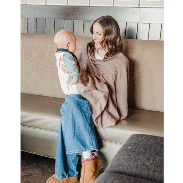 688c1d7d3334a73bd1fc40e9ca36e5c4c47a23252770f22f85cd9.jpg Konssy 2-Pack Muslin Nursing Cover Up for Breastfeeding Moms with Rigid Hoop, 100% Cotton, Lightweight & Breathable Breastfeeding Cover, Adjustable & Comfort