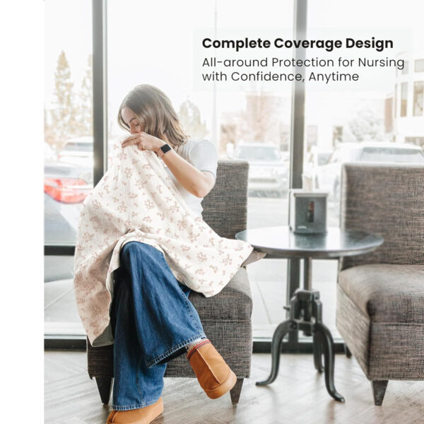 688c1d7ec7bea24cf0bc4b78dcd6a5169208791a0037846b9bb85.jpg Konssy 2-Pack Muslin Nursing Cover Up for Breastfeeding Moms with Rigid Hoop, 100% Cotton, Lightweight & Breathable Breastfeeding Cover, Adjustable & Comfort