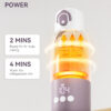 Portable Baby Bottle Warmer for Travel, Portable Milk Warmer with Fast Heating & Long Battery Life, Instant Breast Milk, Formula/Water Warmer with 12 Ounces Big Capacity, Baby Flask for Vehicle