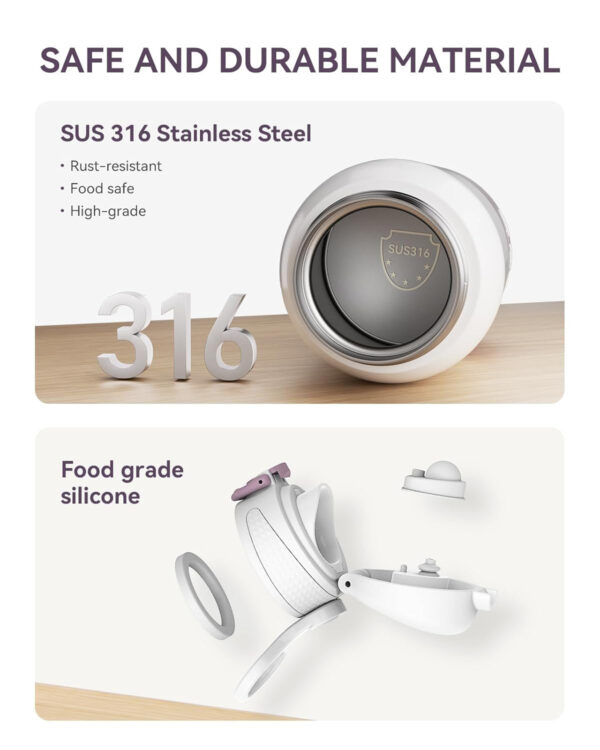 Portable Baby Bottle Warmer for Travel, Portable Milk Warmer with Fast Heating & Long Battery Life, Instant Breast Milk, Formula/Water Warmer with 12 Ounces Big Capacity, Baby Flask for Vehicle