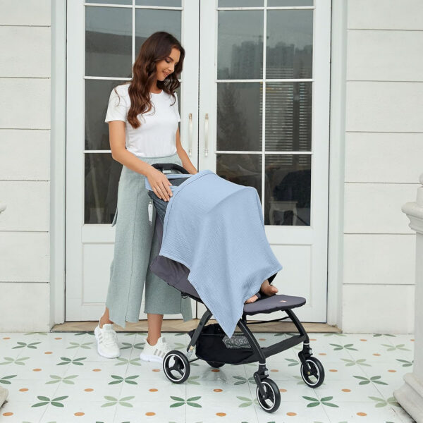 Muslin Nursing Cover for Baby Breastfeeding, Breathable 100% Cotton Breastfeeding Cover with Rigid Hoop for Mother Nursing Apron (Light Pink)