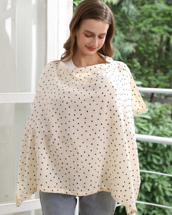 Muslin Nursing Cover for Baby Breastfeeding, Breathable 100% Cotton Breastfeeding Cover with Rigid Hoop for Mother Nursing Apron (Light Pink)