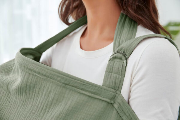 Muslin Nursing Cover for Baby Breastfeeding, Breathable 100% Cotton Breastfeeding Cover with Rigid Hoop for Mother Nursing Apron (Light Pink)