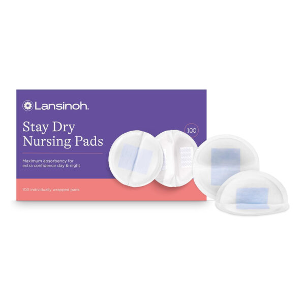 Lansinoh Stay Dry Disposable Nursing Pads, Soft and Super Absorbent Breast Pads, Breastfeeding Essentials for Moms, 200 Count