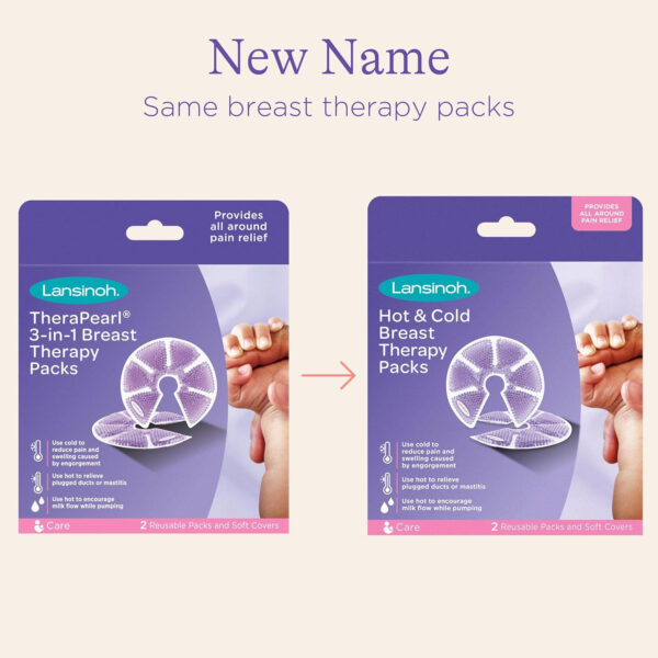 Lansinoh Breast Therapy Packs, Hot and Cold Breast-Pads with 2 Soft Covers, Postpartum Essentials for Nipple Pain Relief, Mastitis, Engorgement, Support for Breastfeeding and Pump Aid, 2 Pack