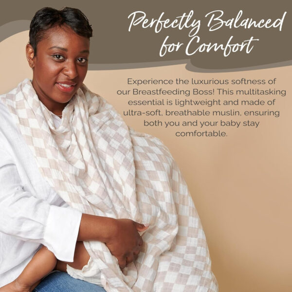 688c2039d6077a442952057285347652bbed4094c0a7890af691b.jpg Itzy Ritzy Breastfeeding Boss Multi-Use Cover – A Nursing Cover, Swaddle, Car Seat Cover, Tummy Time Mat & Burp Cloth All in One – Made of Soft Muslin Fabric & Measures 47” x 47” (Checkerboard)