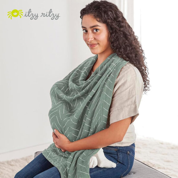 688c2055061bd9fab9d56b62e28367fe723d862a36213bebf6385.jpg Itzy Ritzy Breastfeeding Boss Multi-Use Cover – A Nursing Cover, Swaddle, Car Seat Cover, Tummy Time Mat & Burp Cloth All in One – Made of Soft Muslin Fabric & Measures 47” x 47” (Checkerboard)