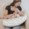 Konssy 2 Pack Nursing Pillow Covers, Stretchy and Soft Nursing Cover for Breastfeeding, Pillow Slipcover for Baby Girls Boys Newborn (Pink Spring, Pink)