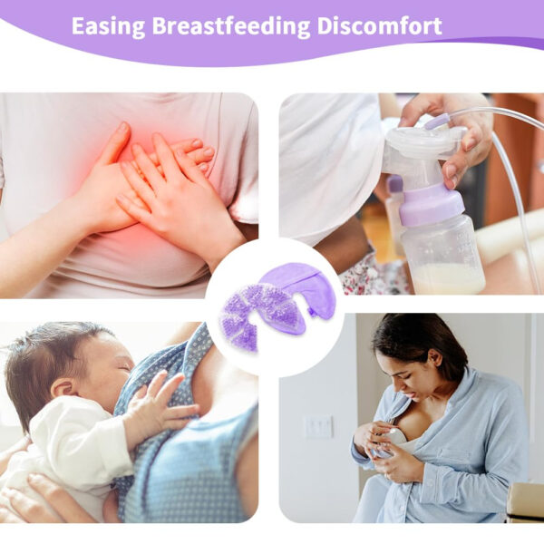 Hot Cold Gel Bead Breast Therapy Pack,Breast Ice Packs for Breastfeeding,Relief for Breastfeeding,Nursing Pain, Mastitis,Engorgement,Plugged Ducts, Boost Milk Let-Down & Production (42 Purple)