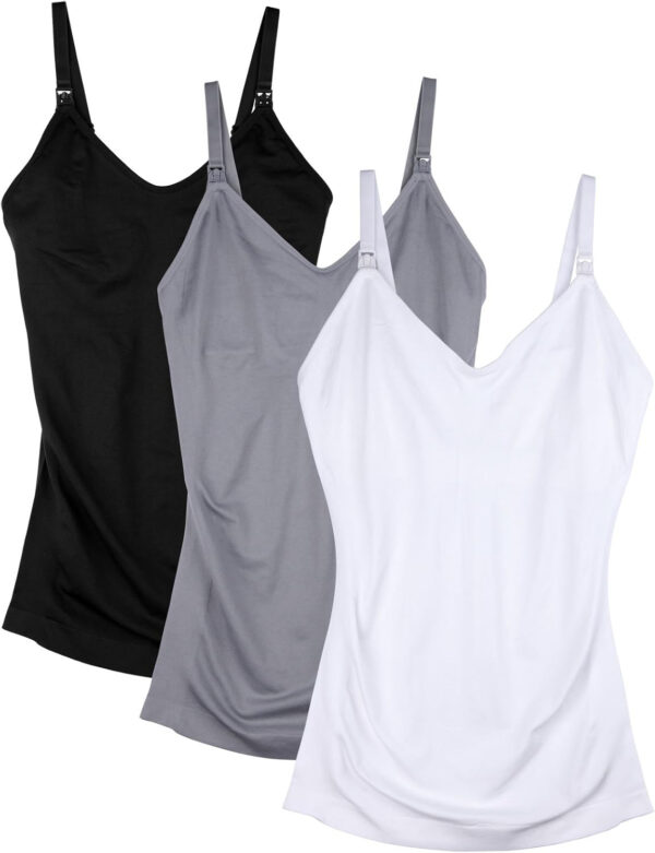 Womens Maternity Nursing Tank Cami for Breastfeeding with Adjustable Straps