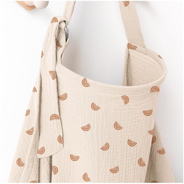 Muslin Nursing Covers for Breastfeeding, Privacy Breast Feeding Cover with Arch Neckline for Mom and Baby, Breathable 100% Cotton Nursing Apron Multi-use Stroller Cover
