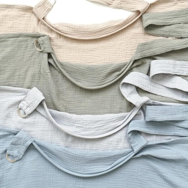 Muslin Nursing Covers for Breastfeeding, Privacy Breast Feeding Cover with Arch Neckline for Mom and Baby, Breathable 100% Cotton Nursing Apron Multi-use Stroller Cover