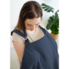 Muslin Nursing Covers for Breastfeeding, Privacy Breast Feeding Cover with Arch Neckline for Mom and Baby, Breathable 100% Cotton Nursing Apron Multi-use Stroller Cover