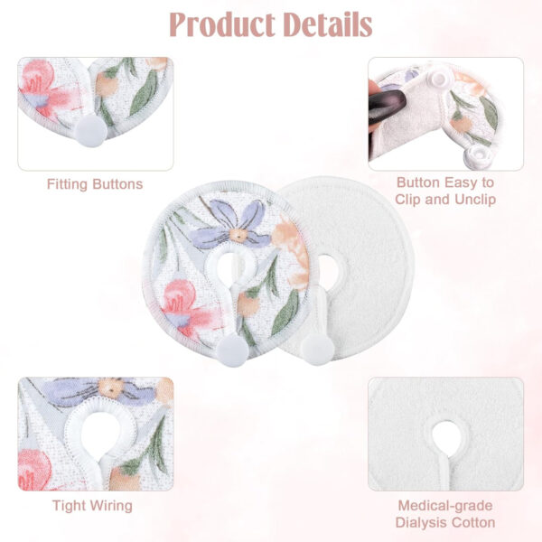 32 Packs Gtube Button Covers with Laundry Bag, Abdominal Feeding Tube Supplies, Reusable G Tube Accessories for Kids Baby Breastfeeding Nursing Care