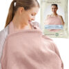 Kiddycare Nursing Cover, Muslin Cotton Privacy Nursing Covers, Gentle on Baby's Skin, Discreet Breastfeeding Covers for Nursing Moms, Breathable Nursing Cover Up for Breastfeeding Essentials (Rose)