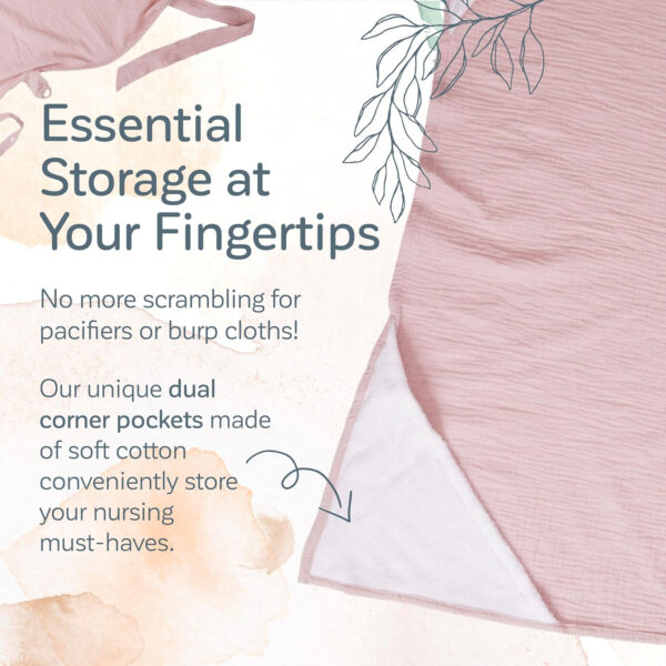 Kiddycare Nursing Cover, Muslin Cotton Privacy Nursing Covers, Gentle on Baby's Skin, Discreet Breastfeeding Covers for Nursing Moms, Breathable Nursing Cover Up for Breastfeeding Essentials (Rose)