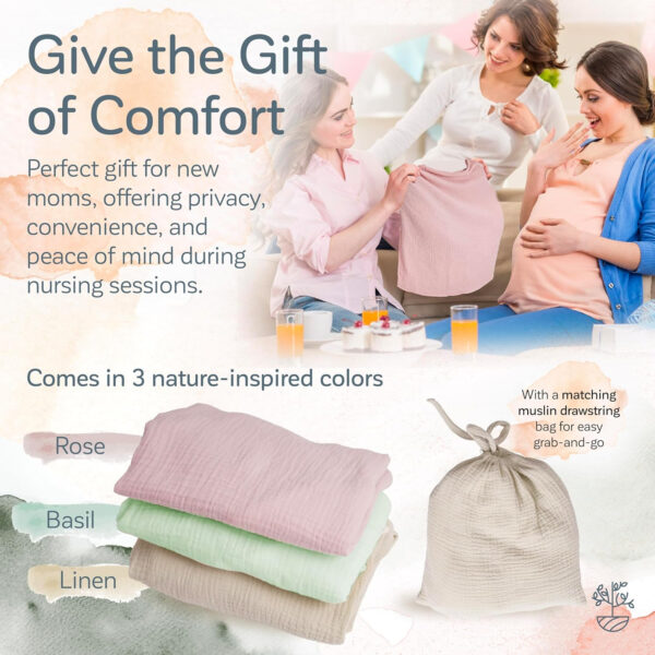 Kiddycare Nursing Cover, Muslin Cotton Privacy Nursing Covers, Gentle on Baby's Skin, Discreet Breastfeeding Covers for Nursing Moms, Breathable Nursing Cover Up for Breastfeeding Essentials (Rose)