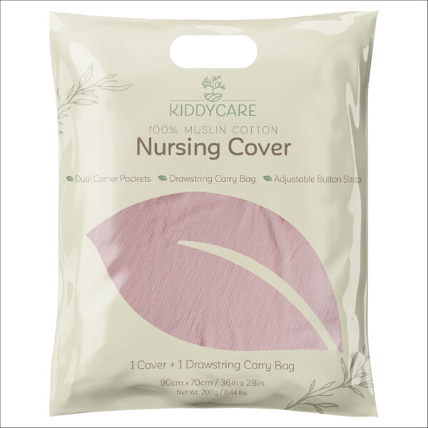 Kiddycare Nursing Cover, Muslin Cotton Privacy Nursing Covers, Gentle on Baby's Skin, Discreet Breastfeeding Covers for Nursing Moms, Breathable Nursing Cover Up for Breastfeeding Essentials (Rose)