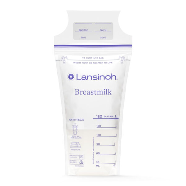 688c22bb047f5f6a76e2f4ea3fa9be082461d0f202cc31c16a613.jpg Lansinoh Breastmilk Storage Bags, 100 Count, Baby Essentials, Fast Freeze & Thaw Breast Milk Bags for Baby Bottle Feeding, Superior Strength & Stretch, 6 Ounce