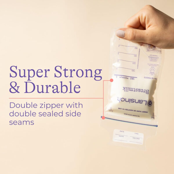 688c22d23cdfca9967b65bdcb7c5344249d4e137c12f8eb80652a.jpg Lansinoh Breastmilk Storage Bags, 100 Count, Baby Essentials, Fast Freeze & Thaw Breast Milk Bags for Baby Bottle Feeding, Superior Strength & Stretch, 6 Ounce
