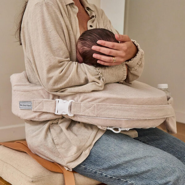 My Brest Friend Nursing Pillow - Deluxe - Enhanced Comfort w/ Slipcover - Ergonomic Breastfeeding Pillow For Ultimate Support For Mom & Baby - Adjustable Pillow W/ Handy Side Pocket, Soft Rose