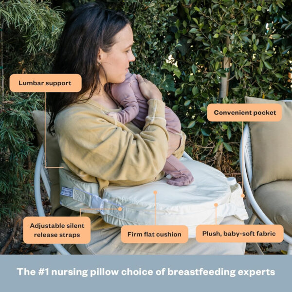 My Brest Friend Nursing Pillow - Deluxe - Enhanced Comfort w/ Slipcover - Ergonomic Breastfeeding Pillow For Ultimate Support For Mom & Baby - Adjustable Pillow W/ Handy Side Pocket, Soft Rose