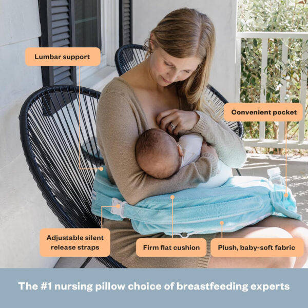 My Brest Friend Nursing Pillow - Deluxe - Enhanced Comfort w/ Slipcover - Ergonomic Breastfeeding Pillow For Ultimate Support For Mom & Baby - Adjustable Pillow W/ Handy Side Pocket, Soft Rose