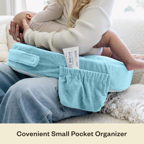 My Brest Friend Nursing Pillow - Deluxe - Enhanced Comfort w/ Slipcover - Ergonomic Breastfeeding Pillow For Ultimate Support For Mom & Baby - Adjustable Pillow W/ Handy Side Pocket, Soft Rose