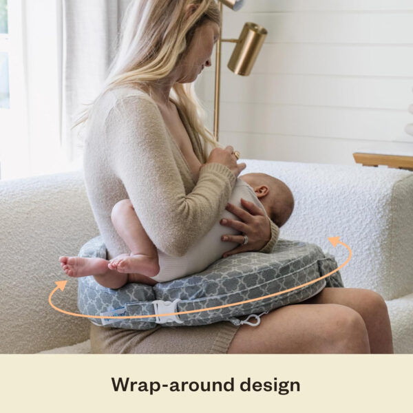 My Brest Friend Nursing Pillow - Deluxe - Enhanced Comfort w/ Slipcover - Ergonomic Breastfeeding Pillow For Ultimate Support For Mom & Baby - Adjustable Pillow W/ Handy Side Pocket, Soft Rose
