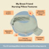 My Brest Friend Nursing Pillow - Deluxe - Enhanced Comfort w/ Slipcover - Ergonomic Breastfeeding Pillow For Ultimate Support For Mom & Baby - Adjustable Pillow W/ Handy Side Pocket, Soft Rose