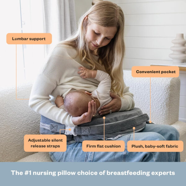 My Brest Friend Nursing Pillow - Deluxe - Enhanced Comfort w/ Slipcover - Ergonomic Breastfeeding Pillow For Ultimate Support For Mom & Baby - Adjustable Pillow W/ Handy Side Pocket, Soft Rose