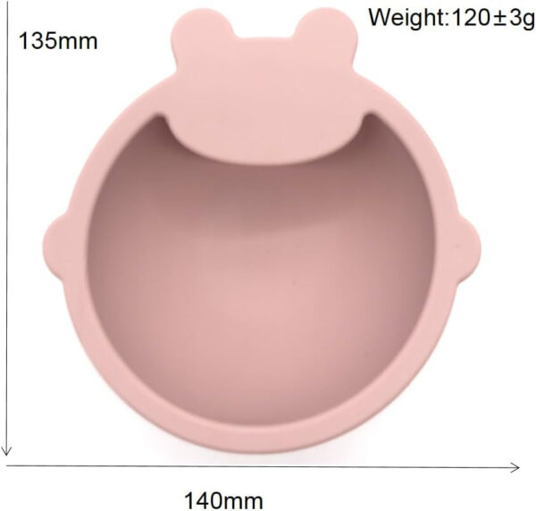 Silicone Baby Feeding Set, Toddler Feeding Set With Divided Suction Plate Bowl Spoons Forks Sippy Cup Adjustable Bib Non Slip Mat, Baby Eating Utensils, Bear Shape, 7-Piece, (Pink)