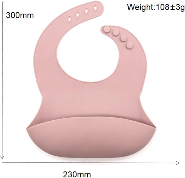 Silicone Baby Feeding Set, Toddler Feeding Set With Divided Suction Plate Bowl Spoons Forks Sippy Cup Adjustable Bib Non Slip Mat, Baby Eating Utensils, Bear Shape, 7-Piece, (Pink)