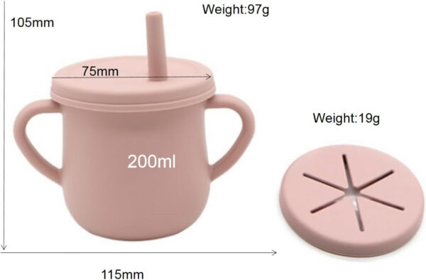 Silicone Baby Feeding Set, Toddler Feeding Set With Divided Suction Plate Bowl Spoons Forks Sippy Cup Adjustable Bib Non Slip Mat, Baby Eating Utensils, Bear Shape, 7-Piece, (Pink)