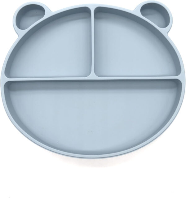 Silicone Baby Feeding Set, Toddler Feeding Set With Divided Suction Plate Bowl Spoons Forks Sippy Cup Adjustable Bib Non Slip Mat, Baby Eating Utensils, Bear Shape, 7-Piece, (Pink)