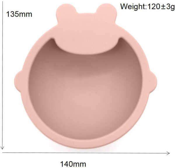 Silicone Baby Feeding Set, Toddler Feeding Set With Divided Suction Plate Bowl Spoons Forks Sippy Cup Adjustable Bib Non Slip Mat, Baby Eating Utensils, Bear Shape, 7-Piece, (Pink)