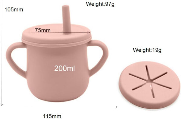 Silicone Baby Feeding Set, Toddler Feeding Set With Divided Suction Plate Bowl Spoons Forks Sippy Cup Adjustable Bib Non Slip Mat, Baby Eating Utensils, Bear Shape, 7-Piece, (Pink)