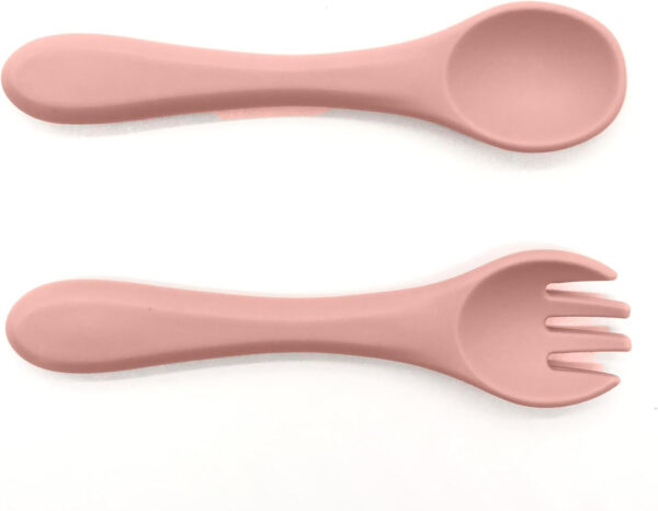 Silicone Baby Feeding Set, Toddler Feeding Set With Divided Suction Plate Bowl Spoons Forks Sippy Cup Adjustable Bib Non Slip Mat, Baby Eating Utensils, Bear Shape, 7-Piece, (Pink)