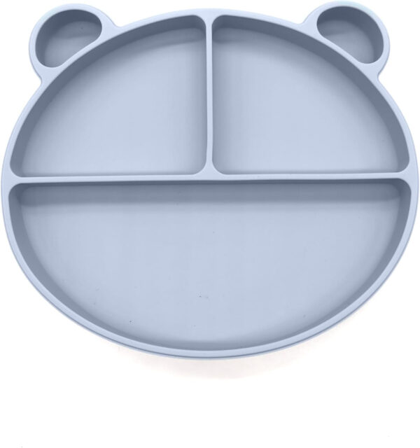 Silicone Baby Feeding Set, Toddler Feeding Set With Divided Suction Plate Bowl Spoons Forks Sippy Cup Adjustable Bib Non Slip Mat, Baby Eating Utensils, Bear Shape, 7-Piece, (Pink)