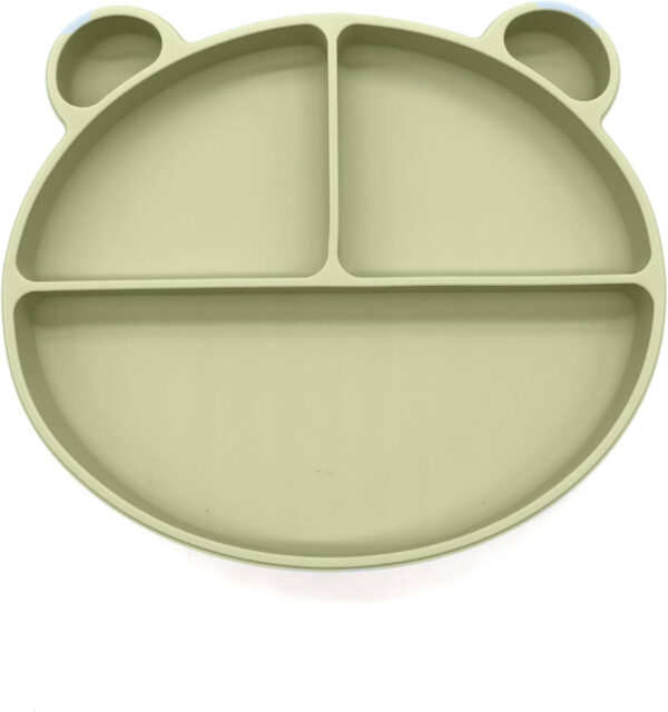 Silicone Baby Feeding Set, Toddler Feeding Set With Divided Suction Plate Bowl Spoons Forks Sippy Cup Adjustable Bib Non Slip Mat, Baby Eating Utensils, Bear Shape, 7-Piece, (Pink)