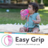 Nuby Clik-It Grip N' Sip Soft Spout No-Spill Training Sippy Cup with Handles - (3-Pack) 10 oz - 4+ Months - Aqua/Purple/Pink