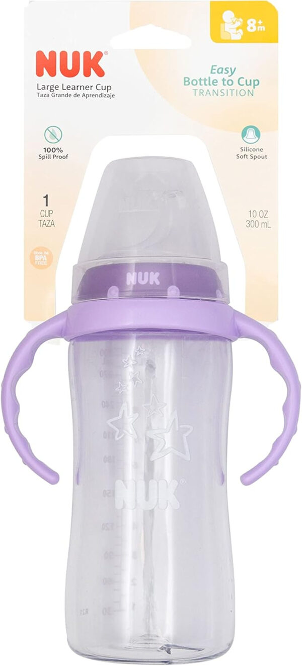 NUK Large Learner Tritan Cup, 10 oz, 8+ Months – BPA Free, Spill Proof Sippy Cup