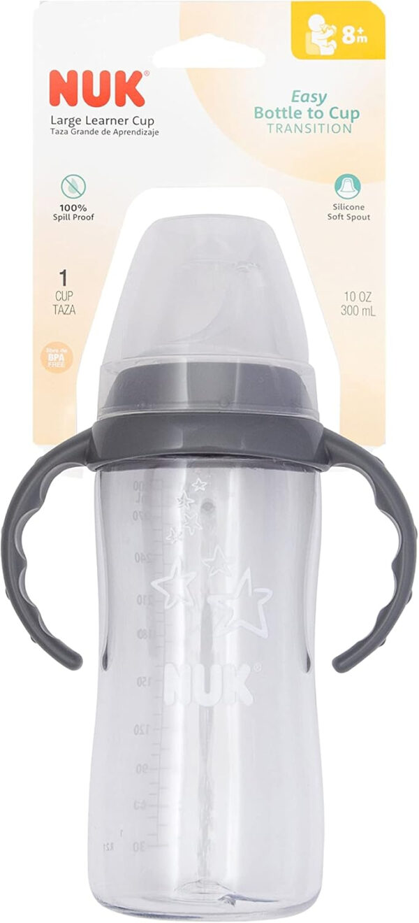 NUK Large Learner Tritan Cup, 10 oz, 8+ Months – BPA Free, Spill Proof Sippy Cup