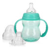 Nuby 3 in 1 Baby Bottle to Training Sippy Cup - 8 Oz Toddler Cups Spill Proof with Soft Spout, Nipple & Removable Grip Handles - Dishwasher Safe (Teal)