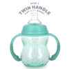 Nuby 3 in 1 Baby Bottle to Training Sippy Cup - 8 Oz Toddler Cups Spill Proof with Soft Spout, Nipple & Removable Grip Handles - Dishwasher Safe (Teal)