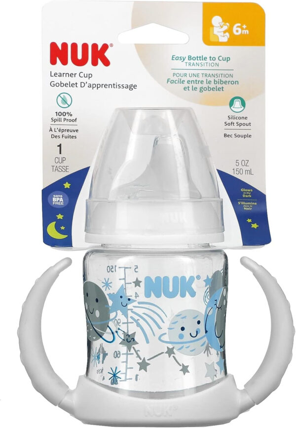 NUK Learner Cup, 6+ Months, Timeless Collection, Amazon Exclusive, 5 Oz, Pack of 2 – BPA Free, Spill Proof Sippy Cup