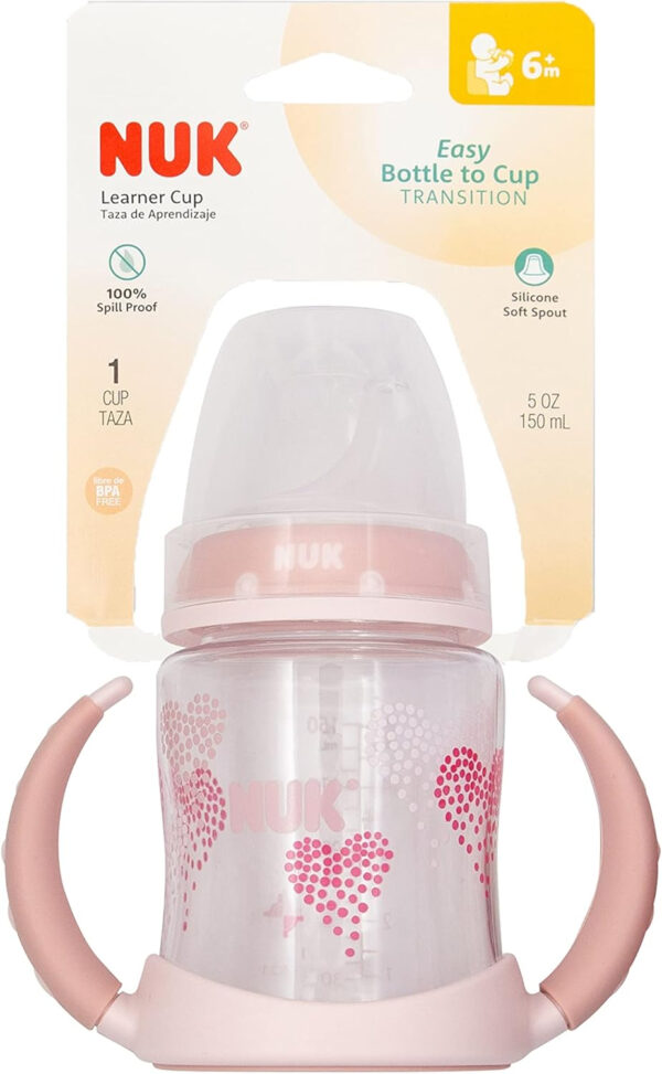 NUK Learner Cup, 6+ Months, Timeless Collection, Amazon Exclusive, 5 Oz, Pack of 2 – BPA Free, Spill Proof Sippy Cup