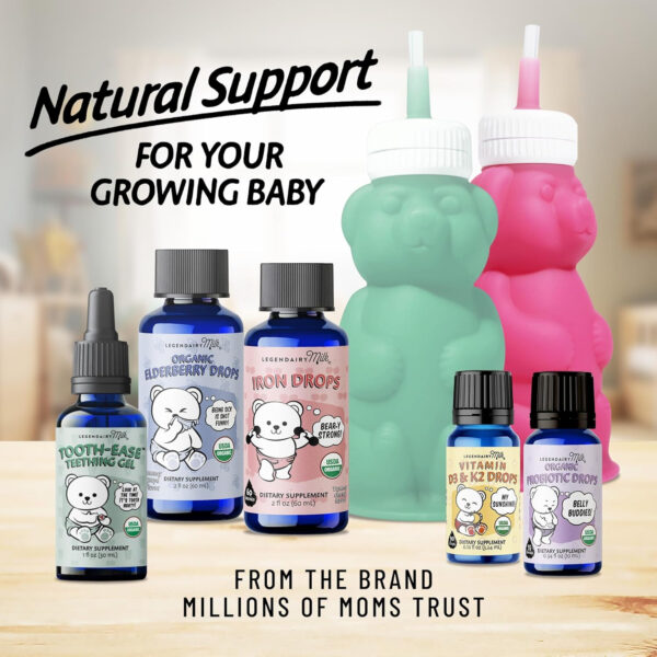 Legendairy Milk Honeybear Silicone Sippy Cup - Green, 8 oz, Dishwasher Safe, Trainer Straw Cup for Babies & Toddlers 4+ Months